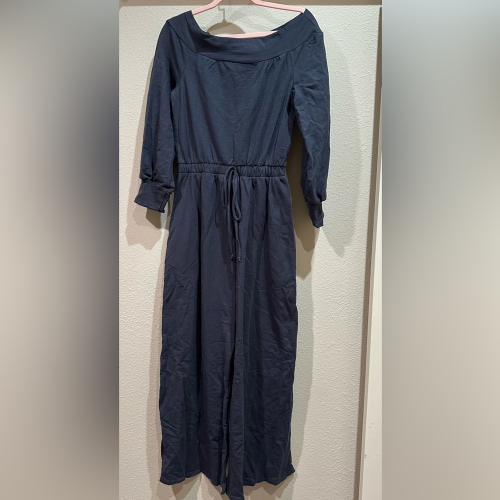 NWT Jade by Jane dark grey French Terry jumpsuit. Size medium. Pit 19”.